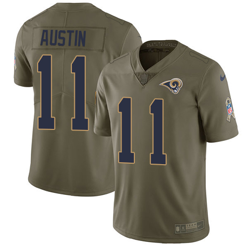 Nike Rams #11 Tavon Austin Olive Youth Stitched NFL Limited Salute to Service Jersey